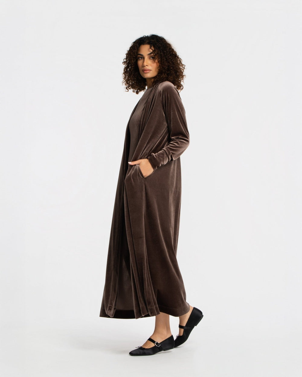 Panne Velour Abaya - SEASONAL CHOCOLATE