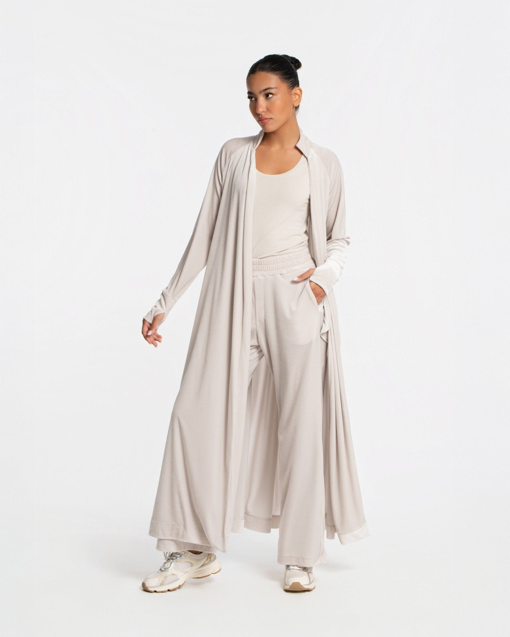 Panne Velour Track Pants - SEASONAL STONE