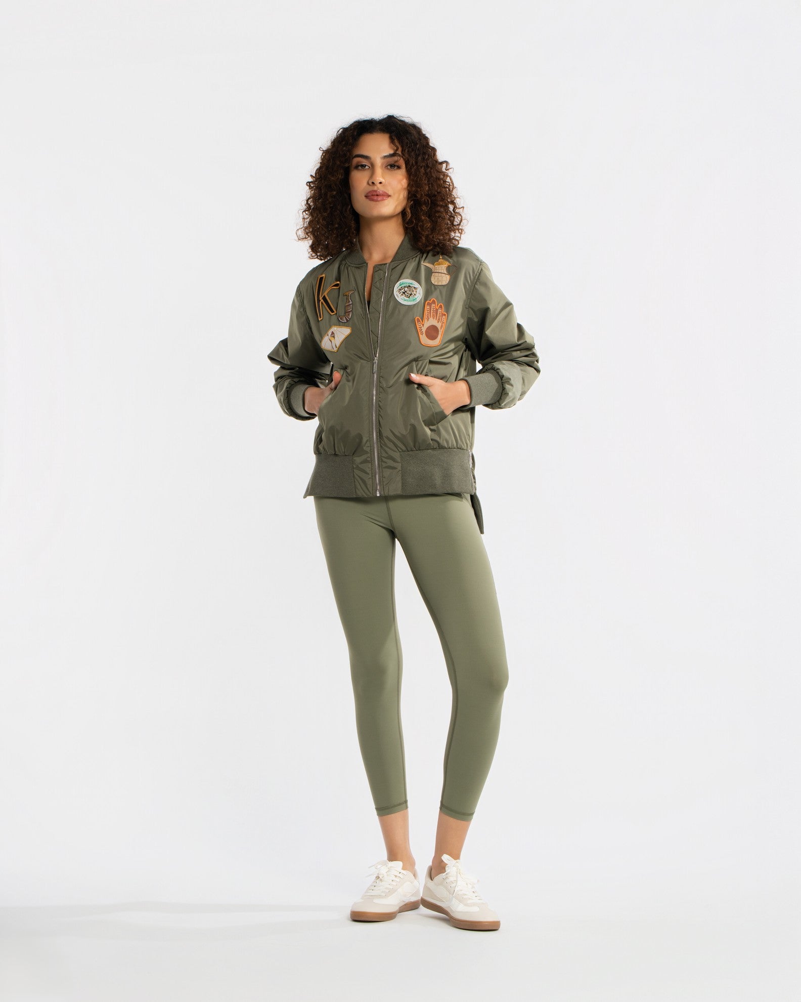 Badges Bomber Jacket - SEASONAL OLIVE