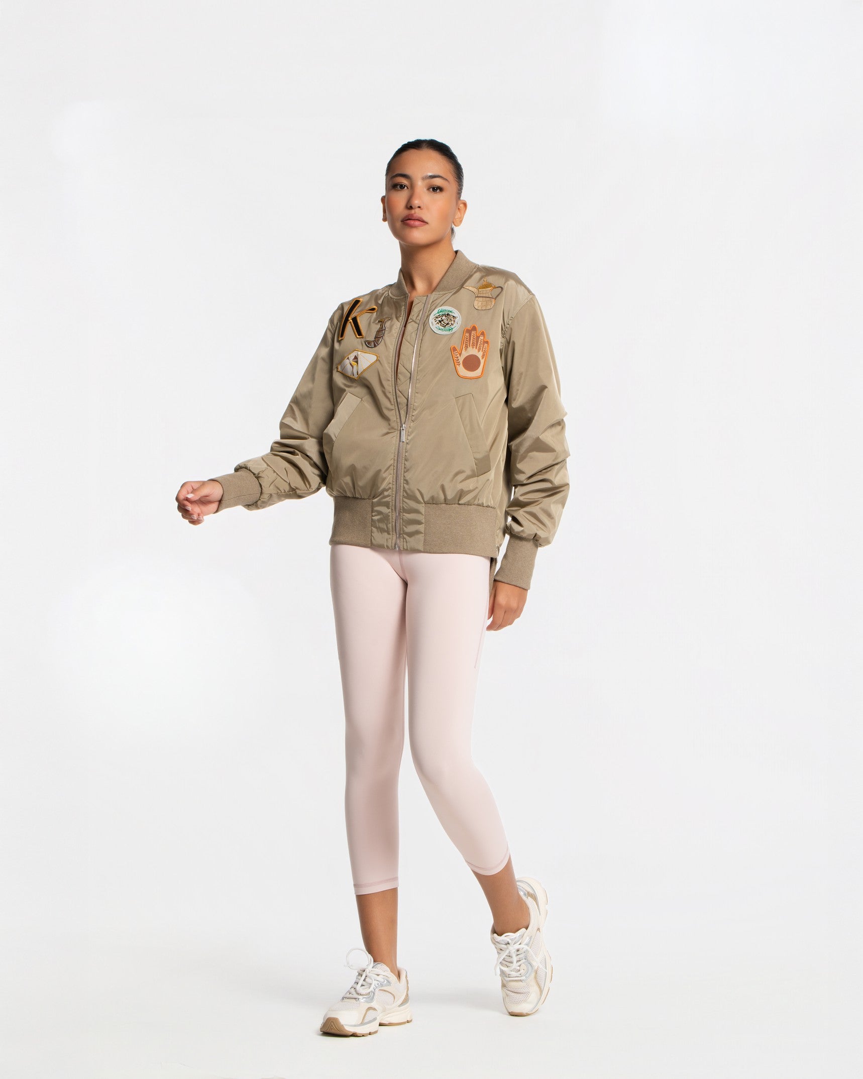 Badges Bomber Jacket - SEASONAL BROWN