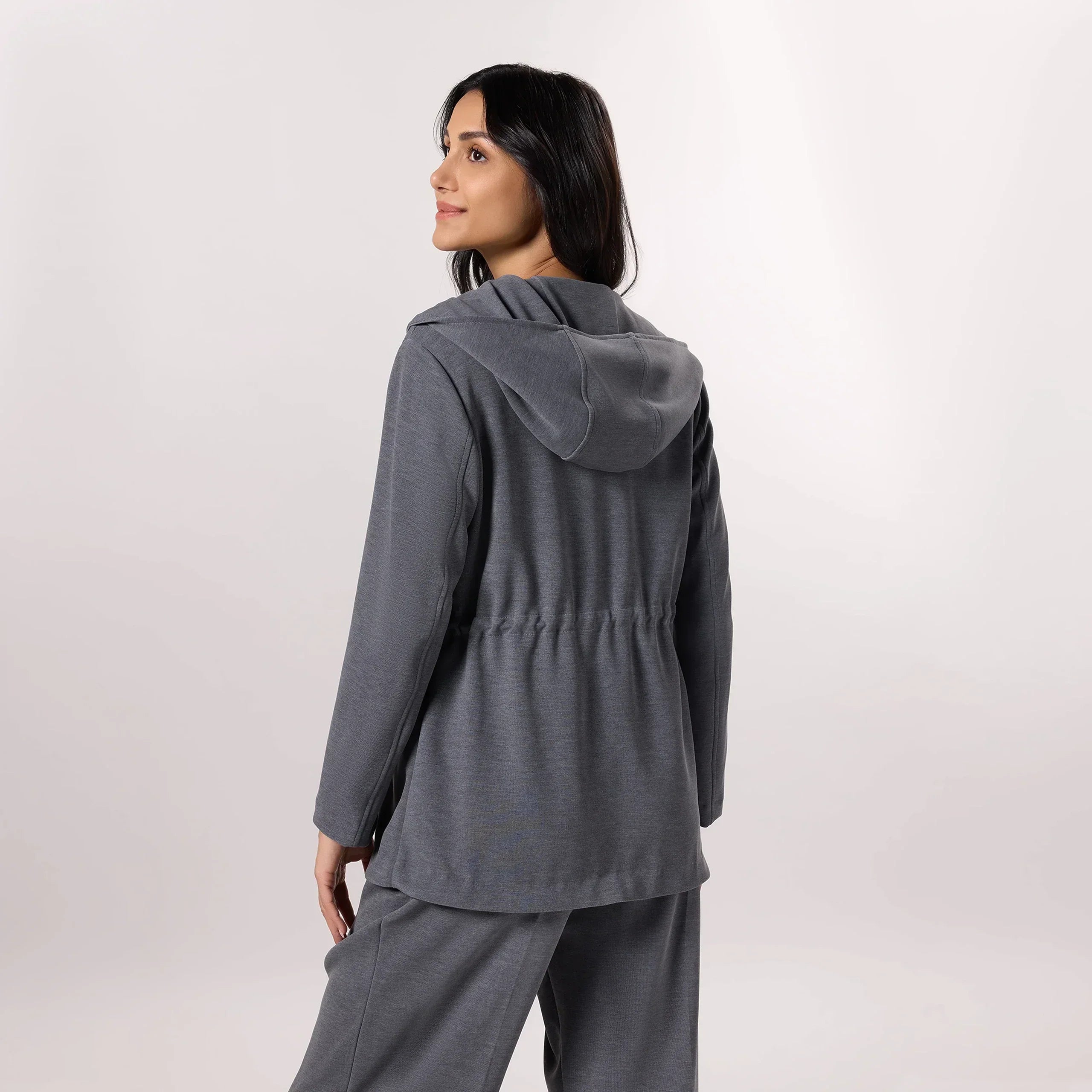 Hooded Blazer - SEASONAL CHARCOAL GREY