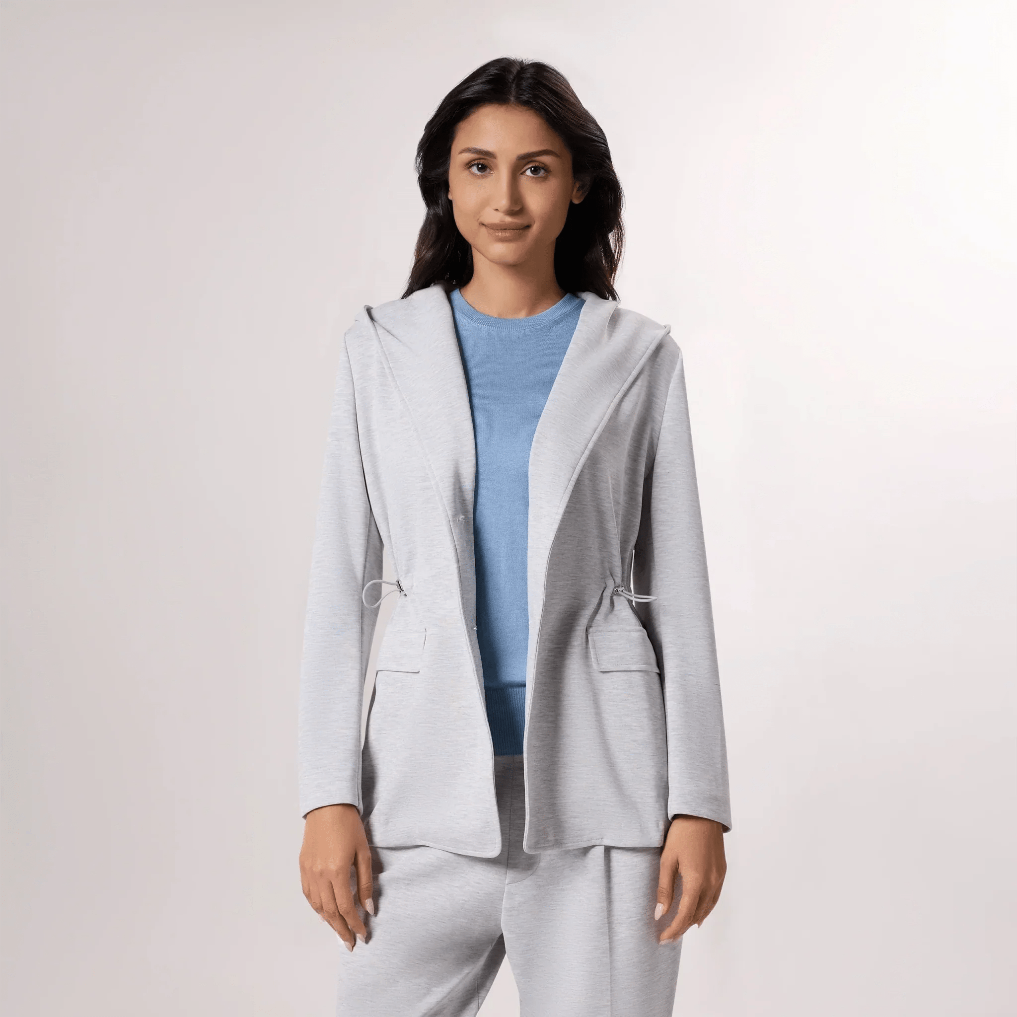 Hooded Blazer - SEASONAL GREY