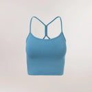 Backless cropped top in a core blue color - كروب توب أزرق مكشوف الظهر