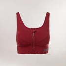 A core grape red sculpting cropped top with front zipper - كروب توب مجسم باللون الأحمر العنبي مع سحاب أمامي