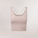Light pink cropped top with stretch and racerback - بلوزة قصيرة باللون الوردي الفاتح مع ظهر رياضي
