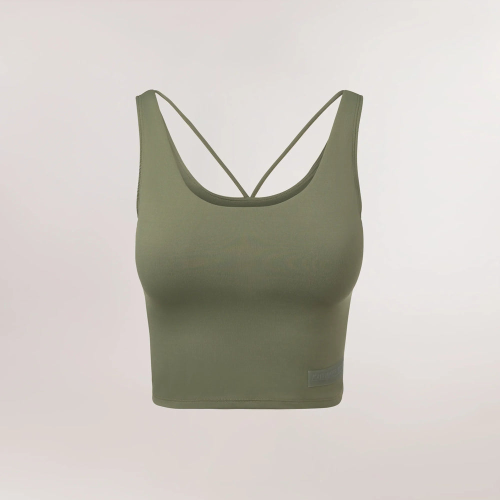Freestyle musk green sport bra with racerback - حمالة صدر رياضية "فري ستايل" باللون الأخضر وبتصميم ظهر سباق