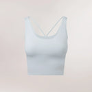 Core light blue Freestyle cropped top - كروب توب أزرق فاتح بتصميم مميز من الخلف