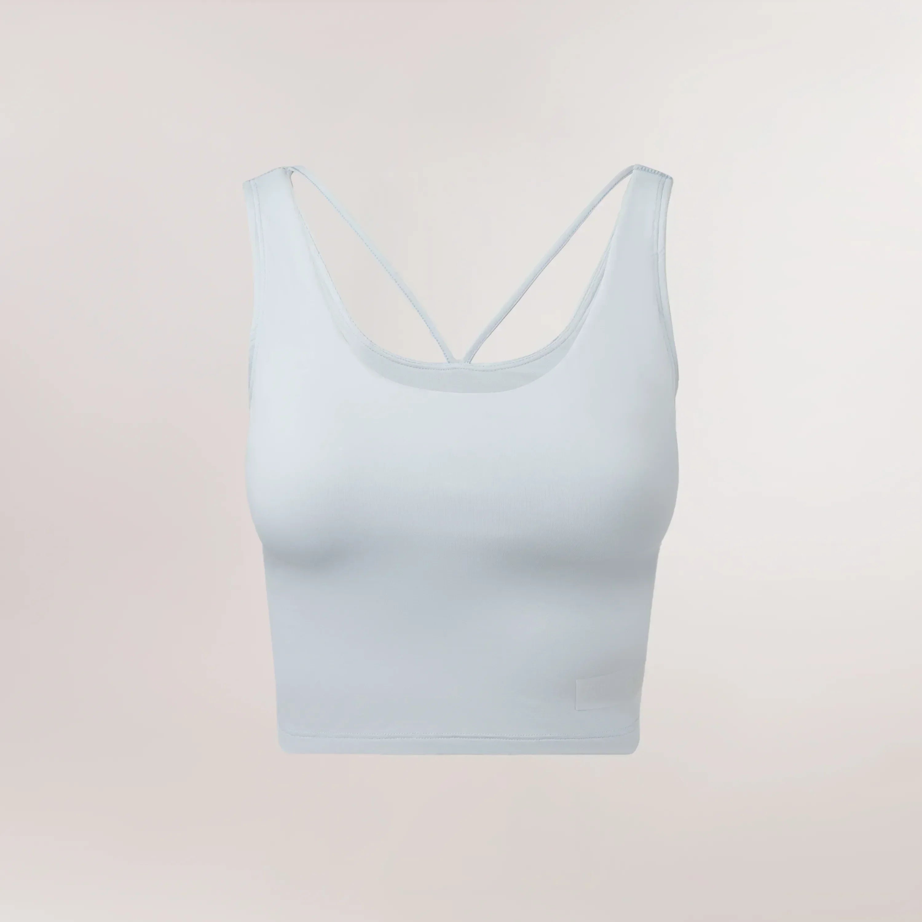 Core light blue Freestyle cropped top - كروب توب أزرق فاتح بتصميم مميز من الخلف