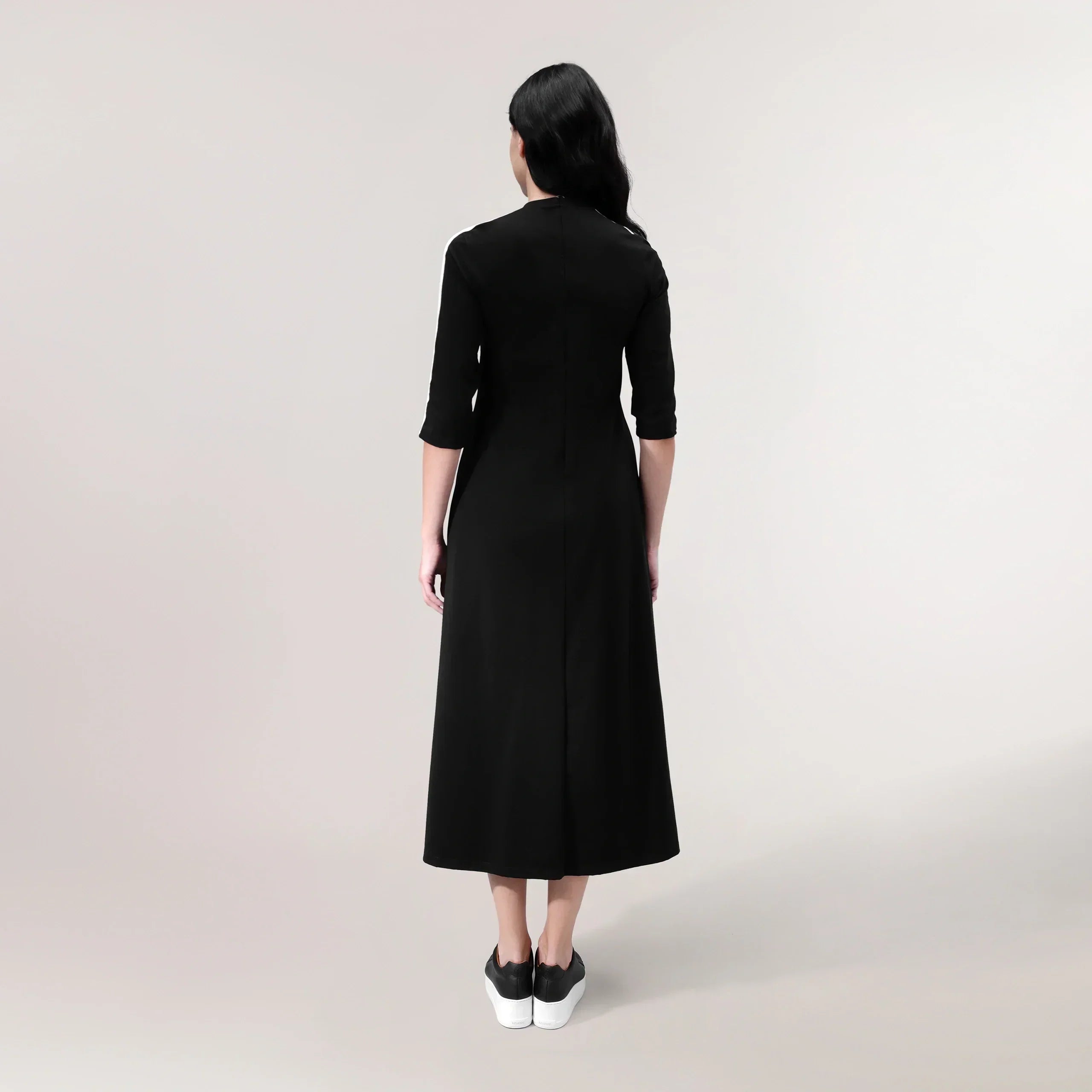 Flared Maxi Dress - SEASONAL BLACK