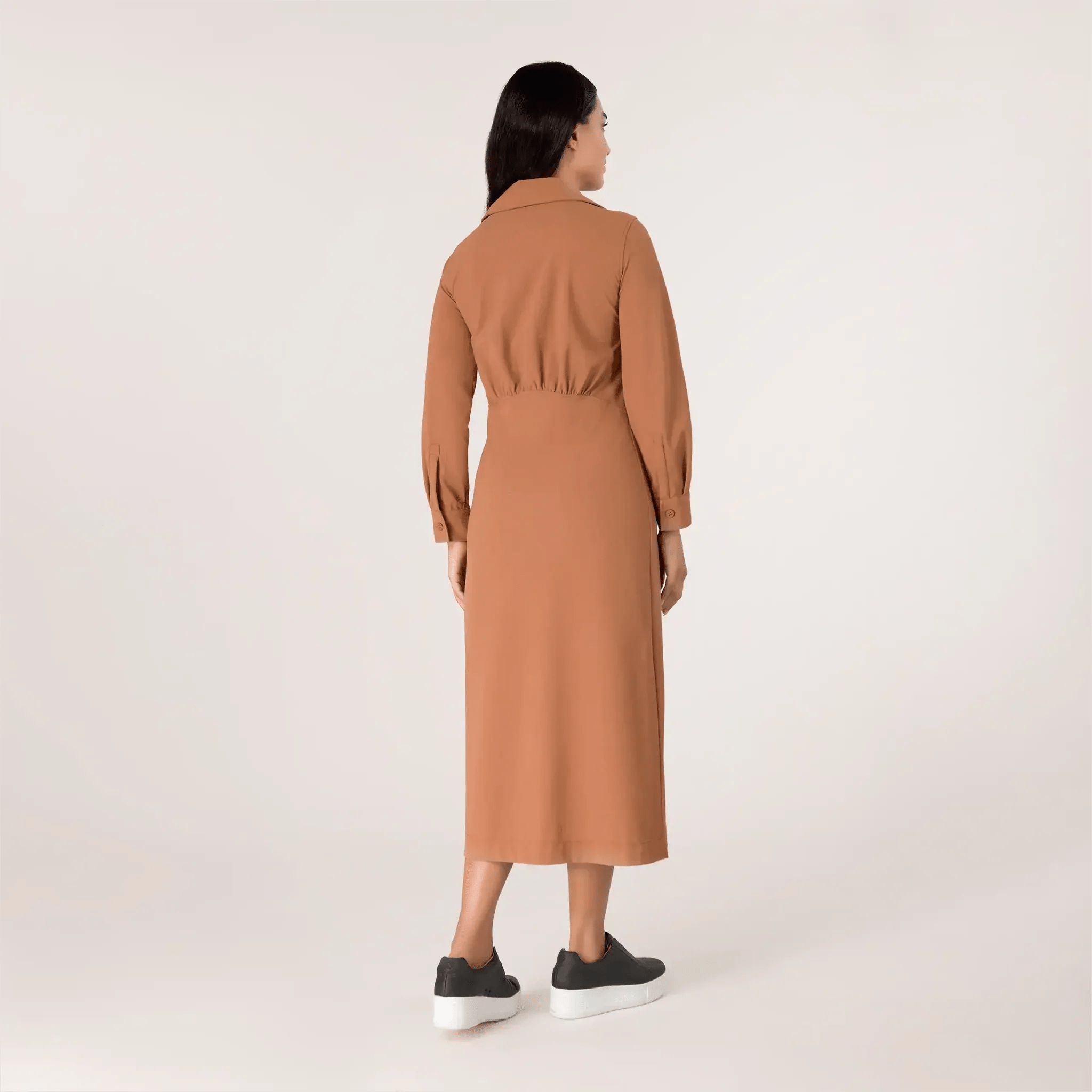 Abaya Button Front Dress - SEASONAL HAZELNUT