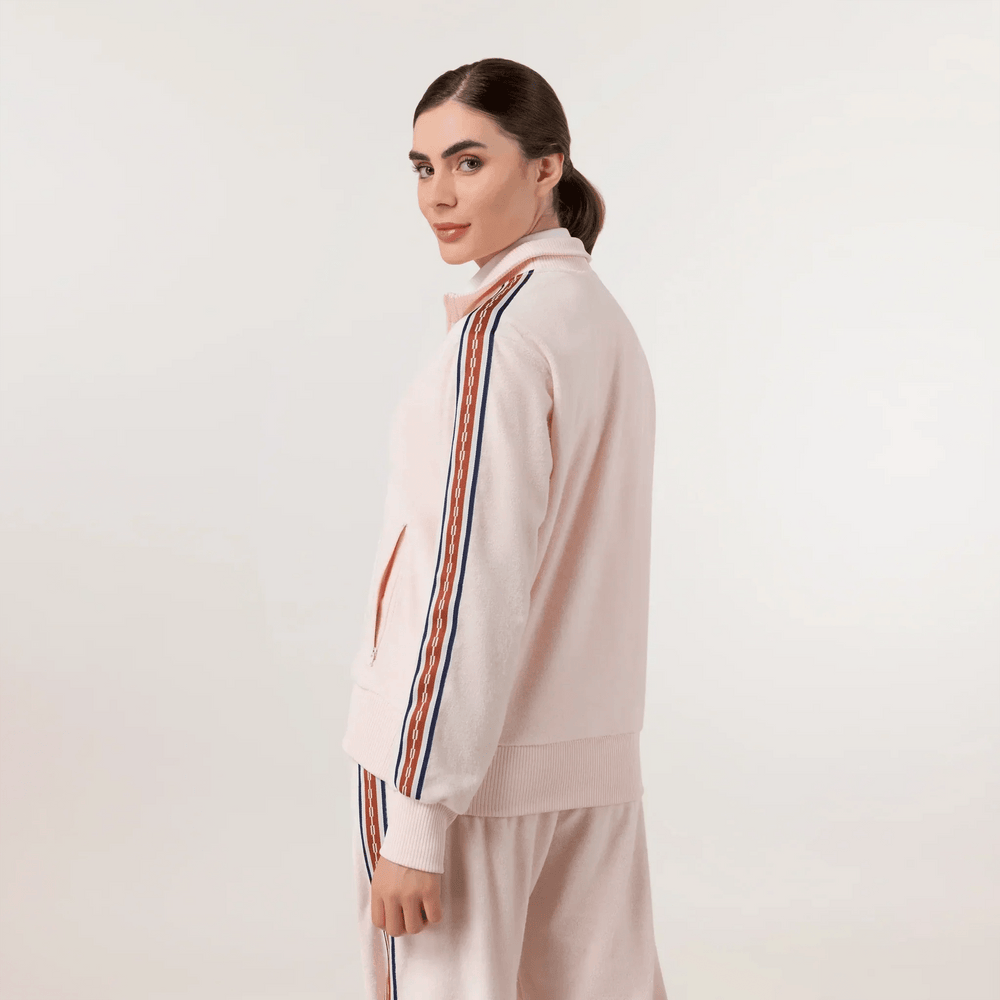 Velour Track Jacket - SEASONAL PINK