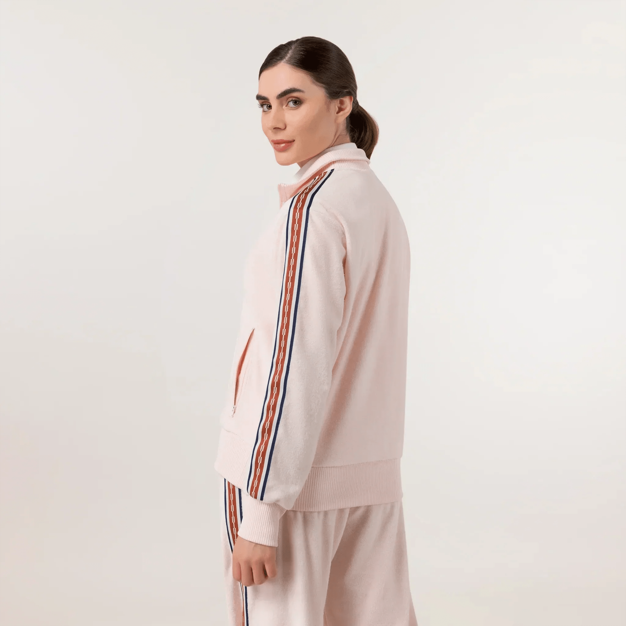 Velour Track Jacket - SEASONAL PINK