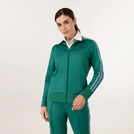 Green track jacket with zip closure and sporty fit - سترة تراك خضراء بسحاب وإطلالة رياضية عصرية
