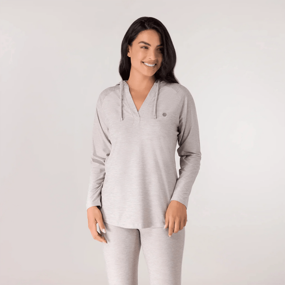 Inner Beat Dance grey hoodie from the Kayanee Dance Fit (KDF) collection - هودي رمادي من مجموعة "إنر بيت دانس" التابعة لكياني دانس فيت