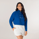Blue Flashback Dance sweatshirt from the Kayanee Dance Fit (KDF) collection - سويت شيرت"فلاش باك دانس" أزرق بقصّة قصيرة من مجموعة كياني دانس فيت