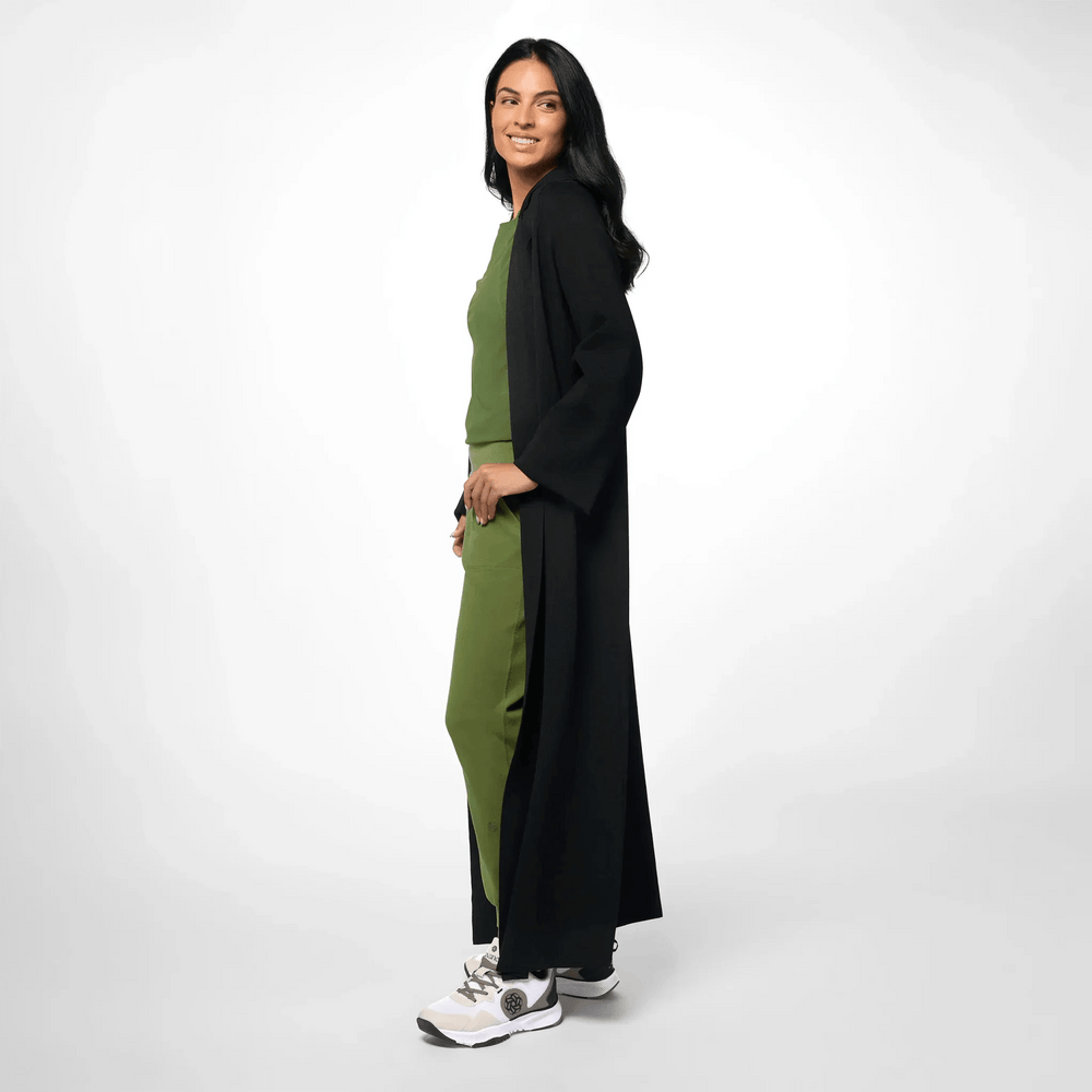 Floor-Length Knitted Coat - SEASONAL BLACK