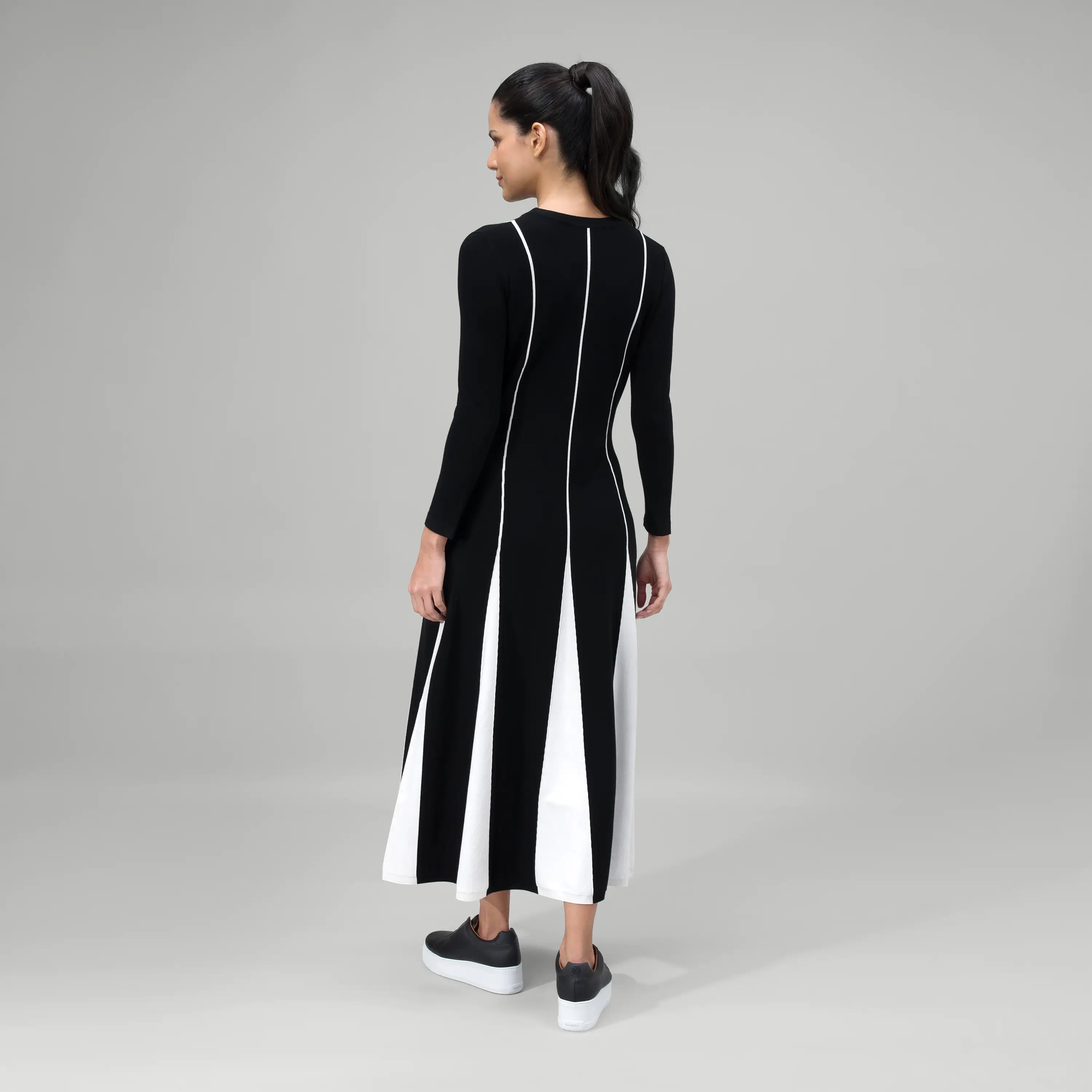 Flared Panel Dress - SEASONAL BLACK