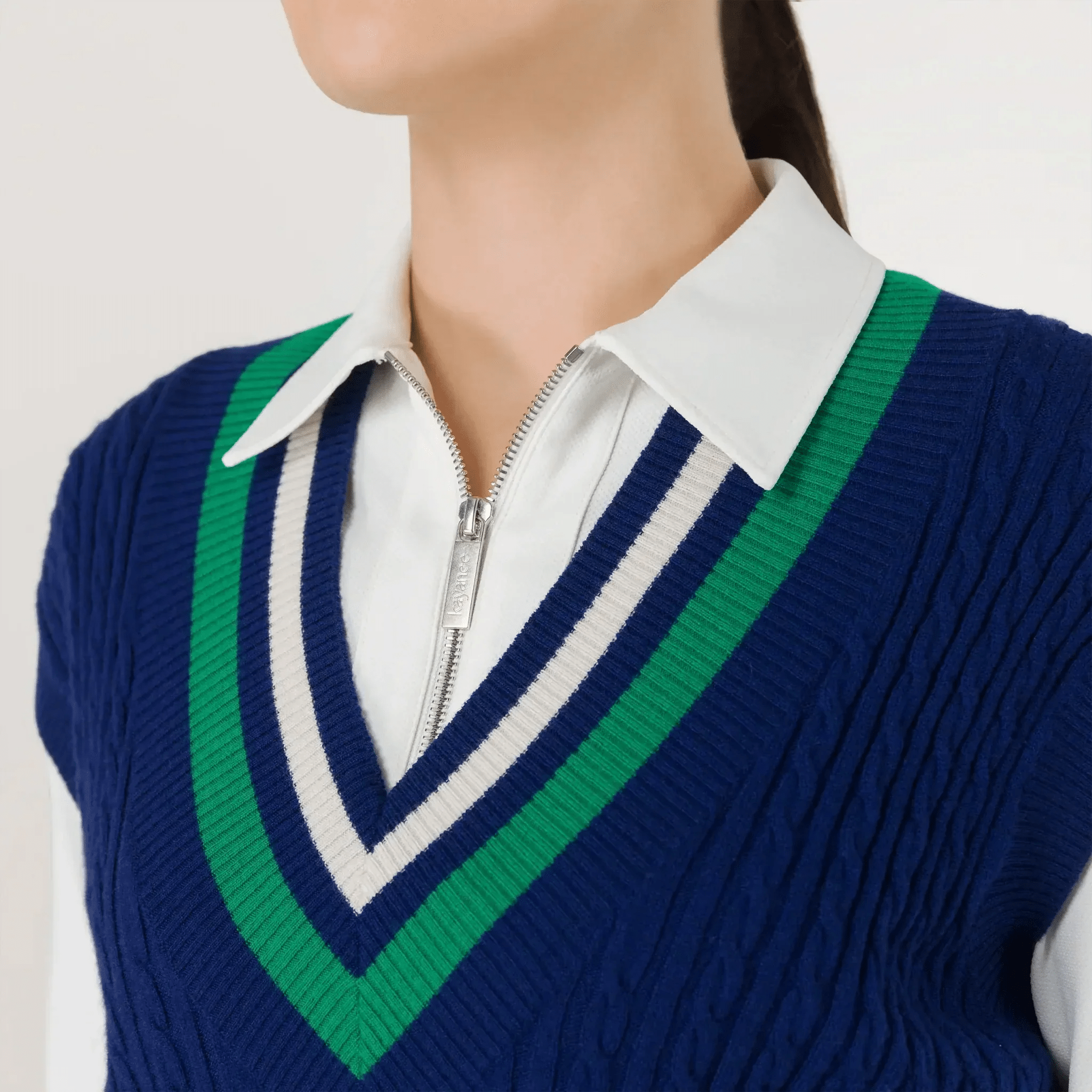 Cable Cashmere Vest - SEASONAL BLUE