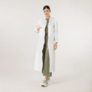 White bomber parka with boxy fit and zip front - جاكيت بومبر أبيض بقصّة مربعة وسحّاب أمامي