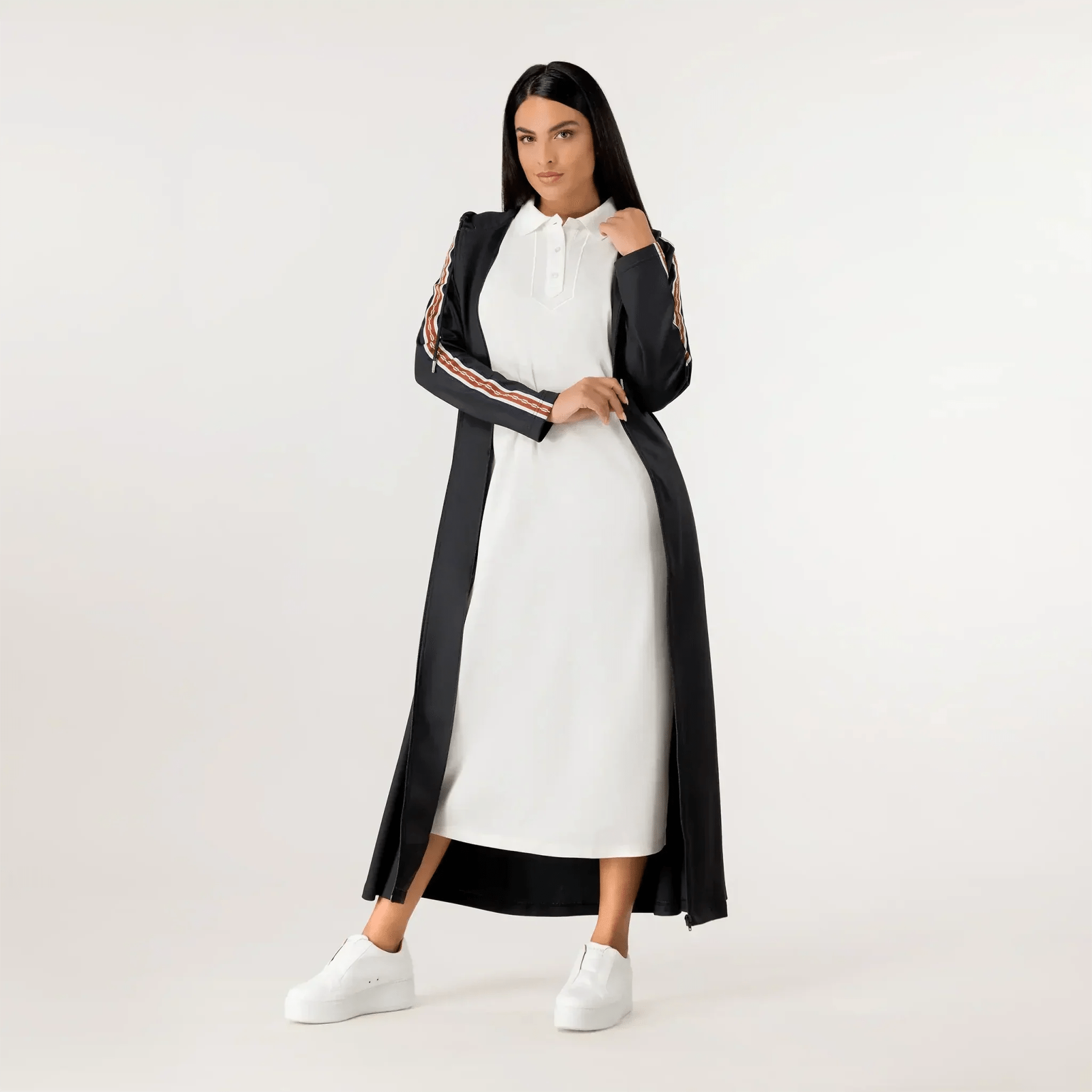 Kayanee Track Abaya - SEASONAL BLACK