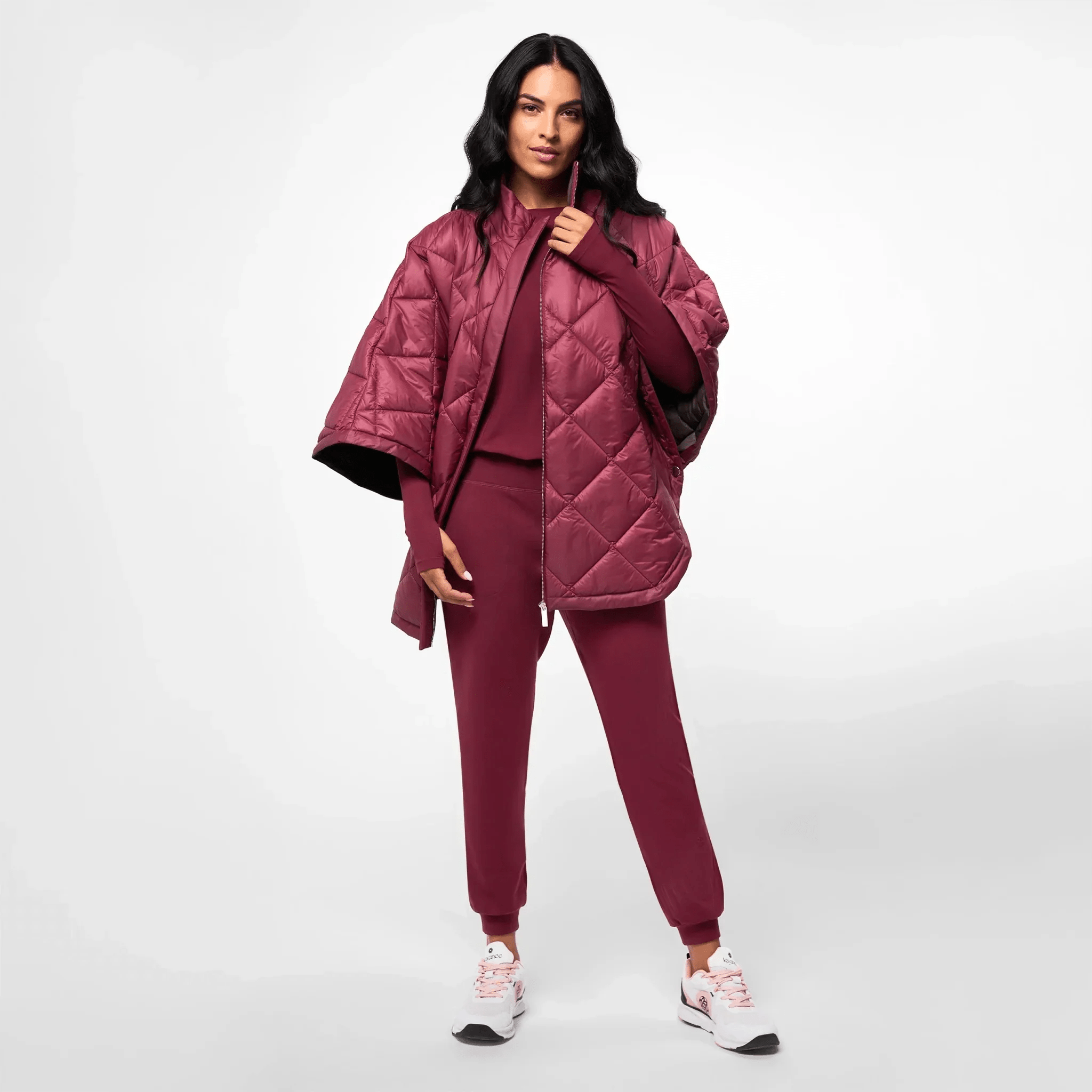 Puffer Cape - SEASONAL BURGUNDY