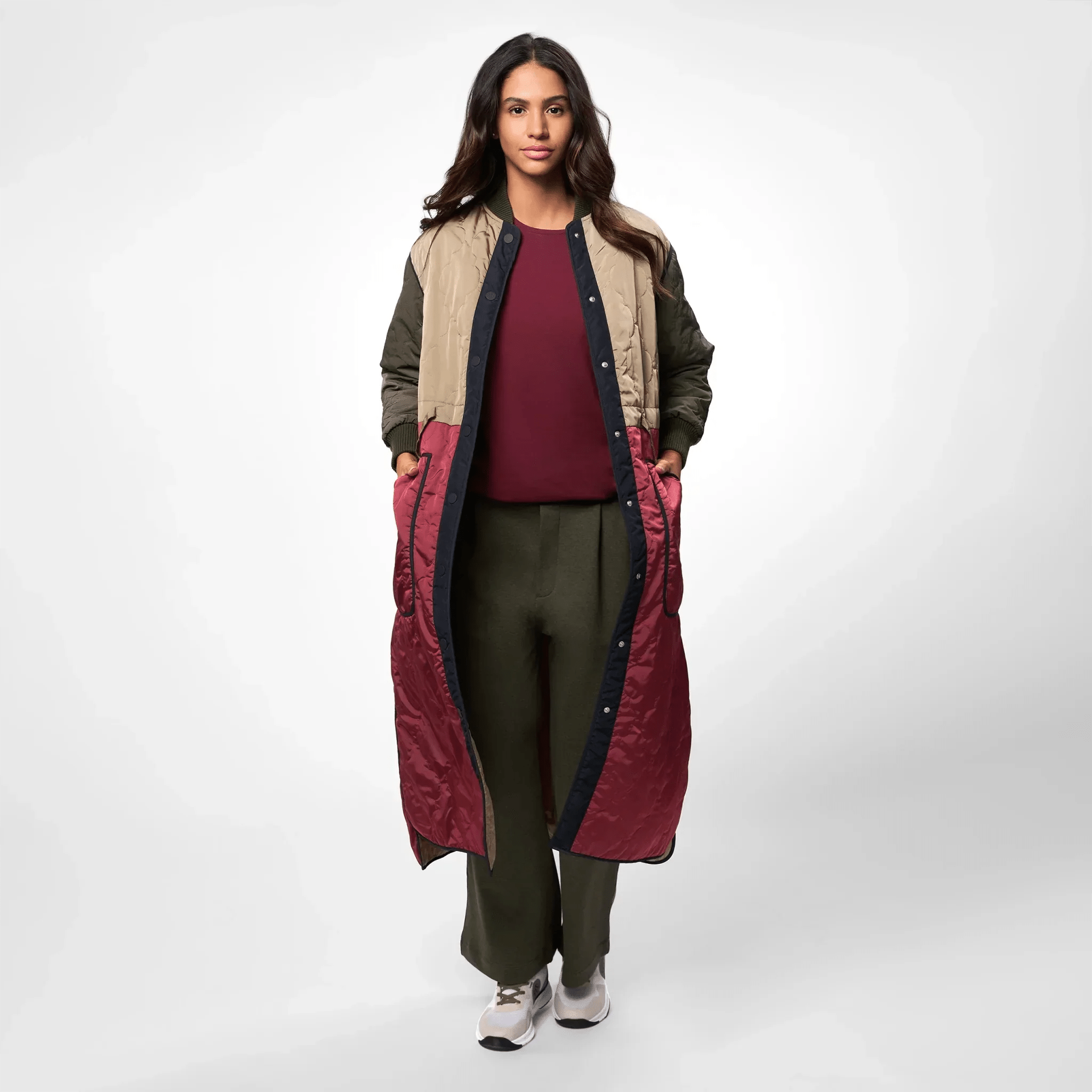 Quilted Maxi Coat - SEASONAL MULTICOLOR