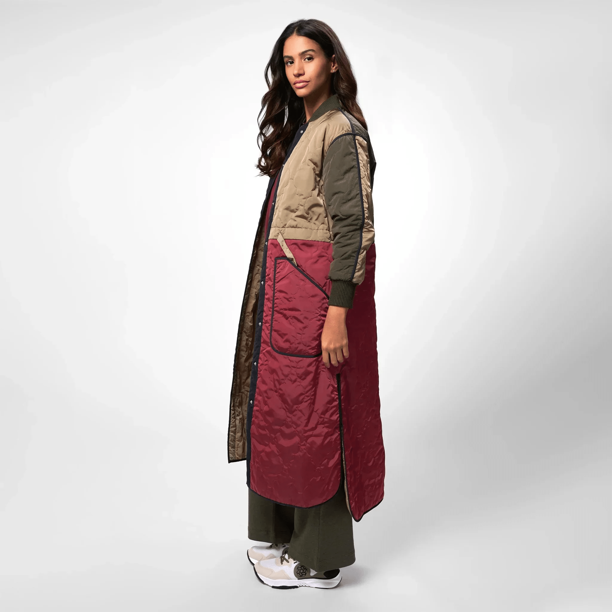 Quilted Maxi Coat - SEASONAL MULTICOLOR