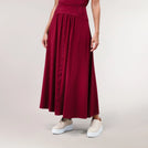 Flow jersey techno skirt in a grape red shade - تنورة تكنو باللون الأحمر العنبي مصنوعة من القماش الجيرسي
