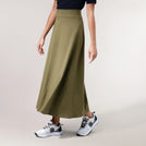 Rainforest green flared skirt with flowy hem - تنورة كلوش بلون أخضر رينفورست بحافة ناعمة وانسيابية