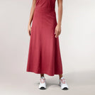 Seasonal grape red flared skirt - تنورة واسعة باللون الأحمر العنابي