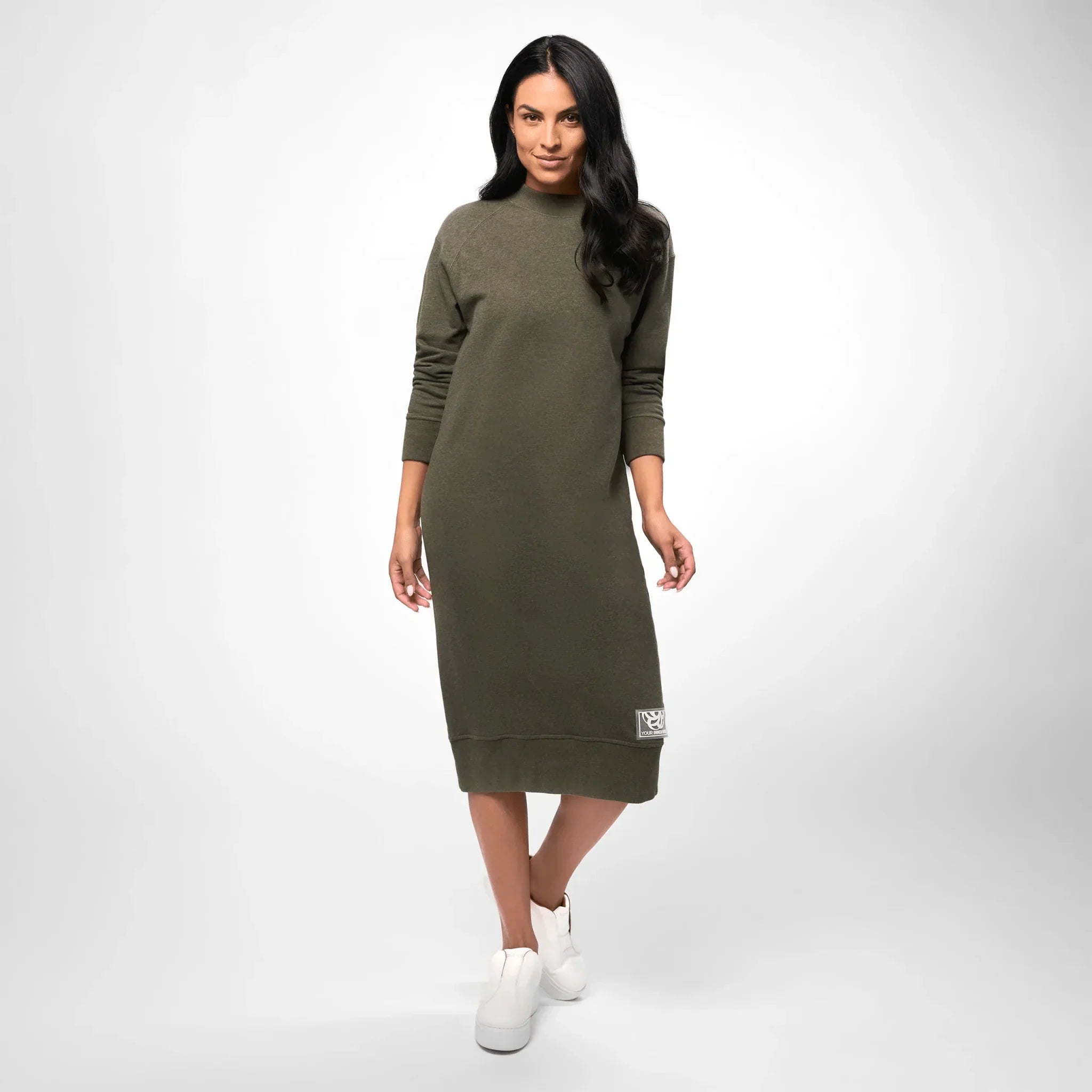 Sweatshirt Dress - SEASONAL GREEN MELANGE