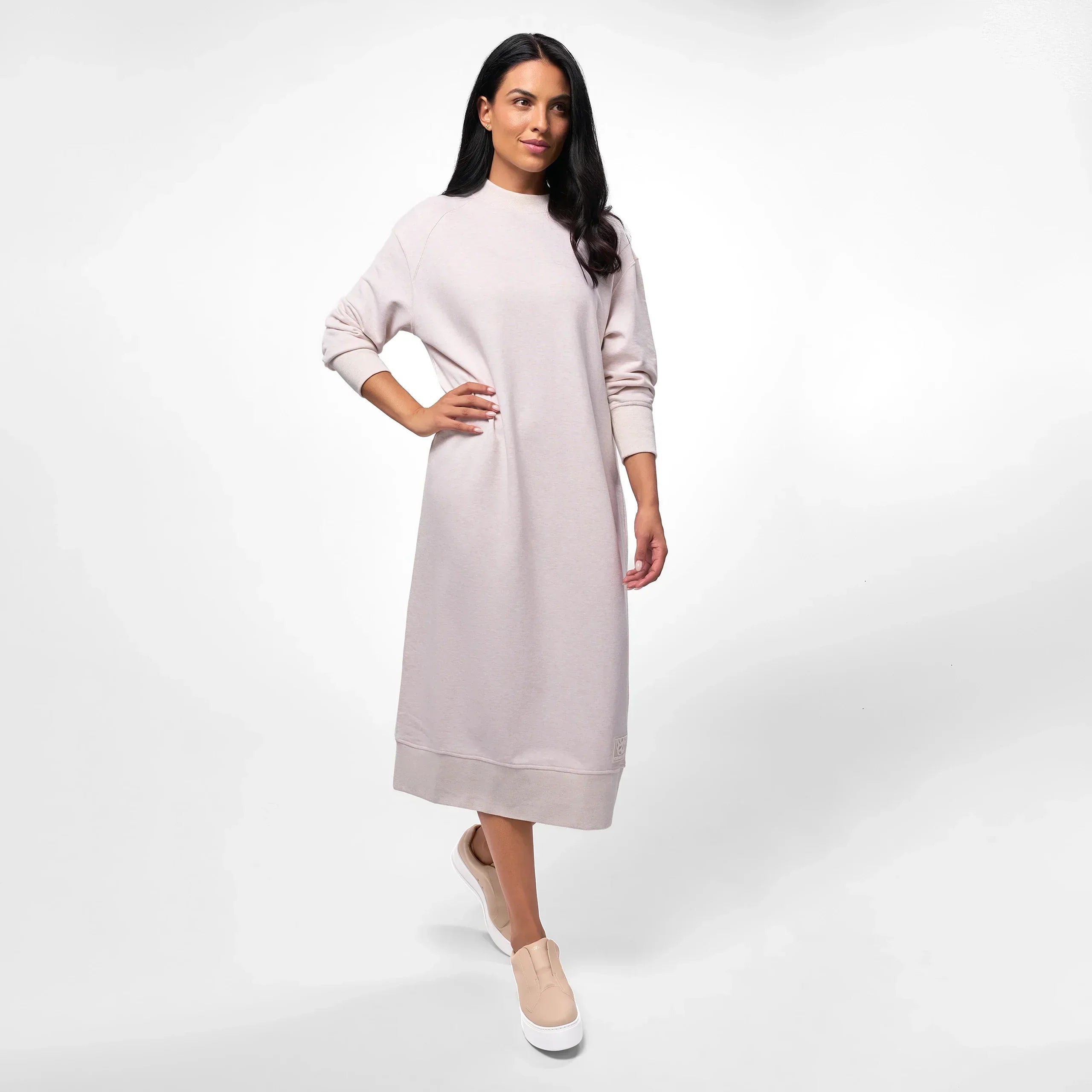 Shop Seasonal White Melange Sweatshirt Dress