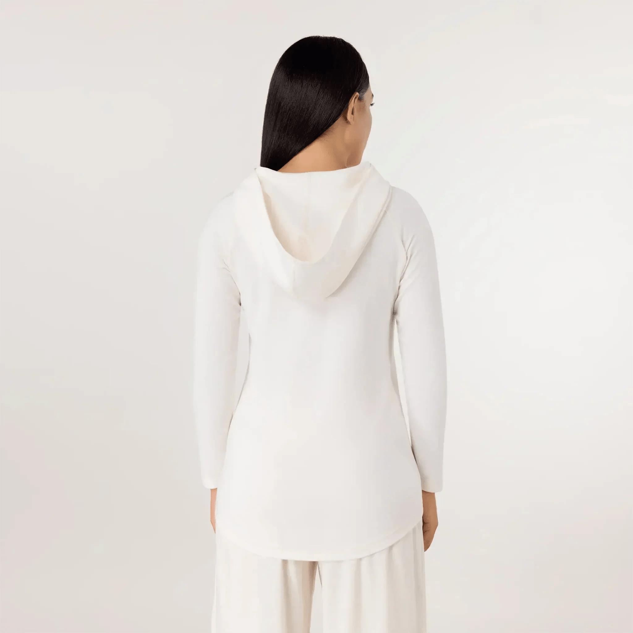 Hooded Long Sleeve Top - SEASONAL BEIGE