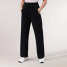 Black flared "Good To Go" track pants with elastic waist - بنطال تراك "جود تو جو" واسع باللون الأسود مع خصر مطاطي