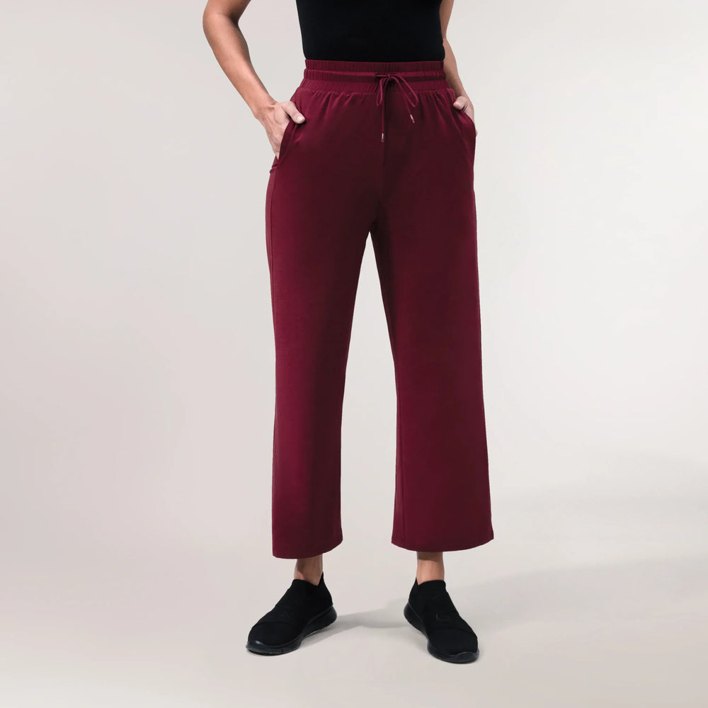 Core grape red "Flow" lounge pants - بنطال مريح بتصميم "فلو" باللون أحمر عنابي