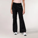 Black parachute pants with relaxed fit & drawstring waist - بنطلون باراشوت أسود بقصّة مريحة ورباط خصر
