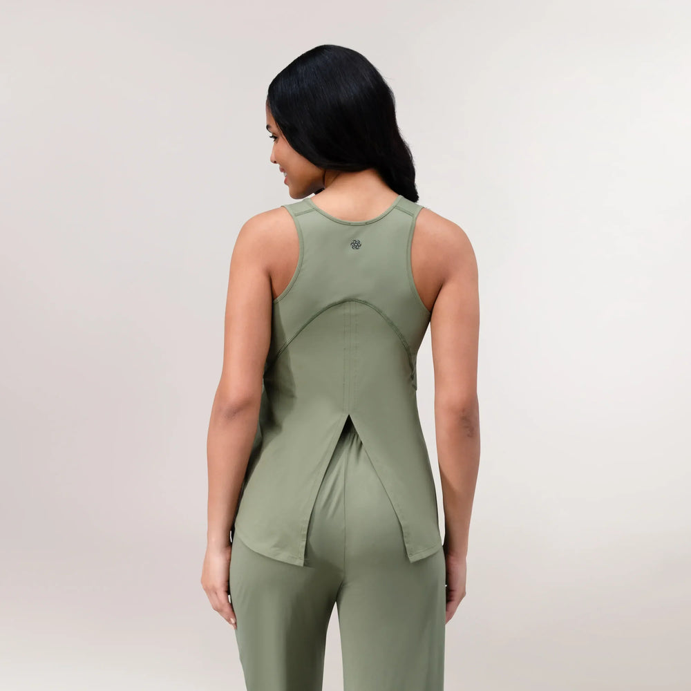 Flow Racerback Top - CORE MUSK GREEN
