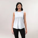 Heather grey Twril sleeveless top with soft fabric & subtle texture - توب رمادي ميلانج "تويرل" بدون أكمام بقماش ناعم وملمس خفيف