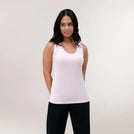 Light pink "Easybend" tank top with stretch fabric & scoop neck - تانك توب "إيزي بند" بدون أكمام باللون الوردي الفاتح بقماش مطاطي وياقة مستديرة