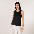 Black Freestyle tank top with racerback design - تانك توب بدون أكمام "فري ستايل" باللون الأسود بتصميم ظهر سباق
