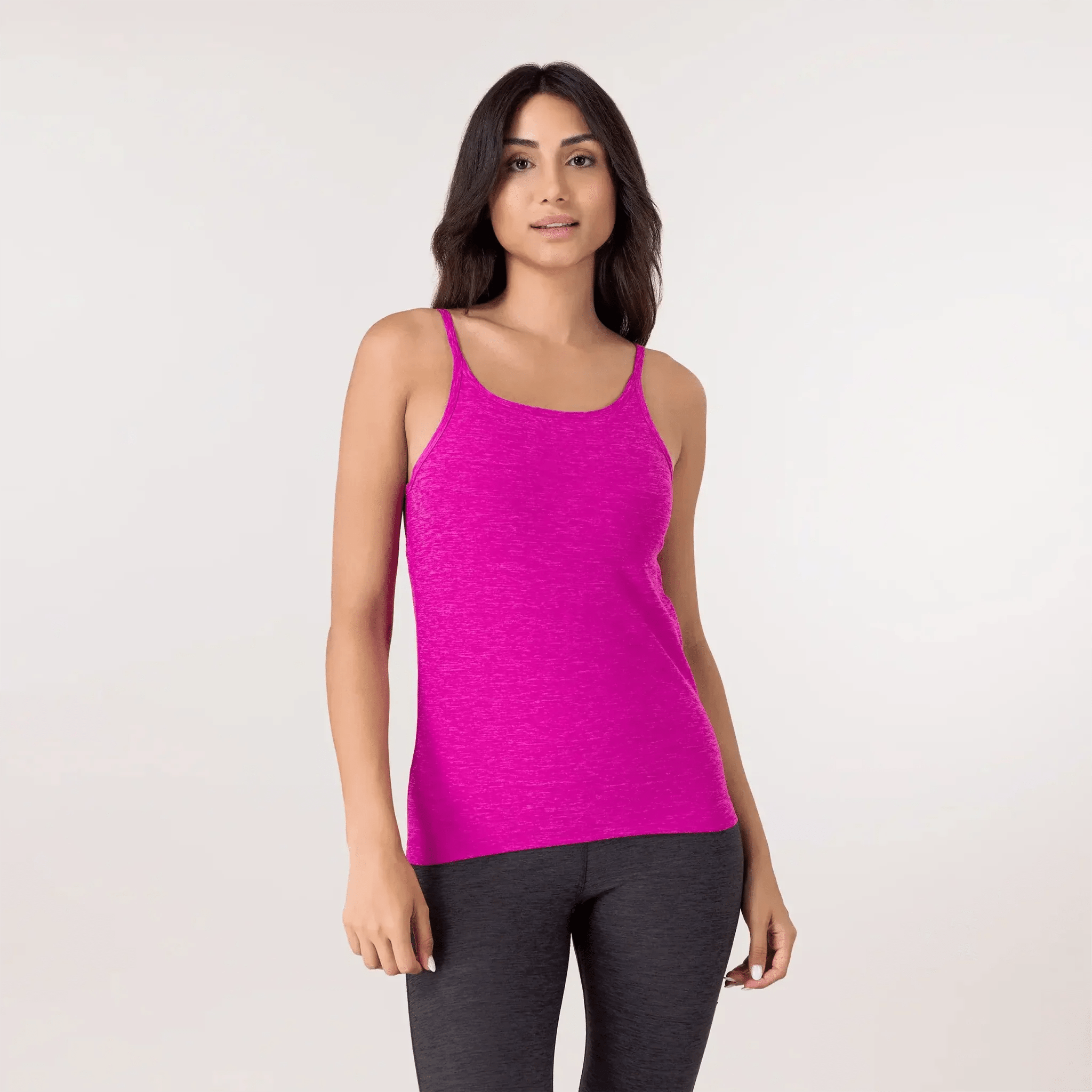 Violet camisole with scoop neck and slim stretch fit - توب كامي سول بنفسجي برقبة دائرية وقصة ضيقة مطاطية