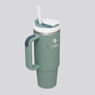 Green Kayanee x Stanley Quencher tumbler with handle & straw - كوب "كوينشر" من تعاون كياني × ستانلي باللون الأخضر