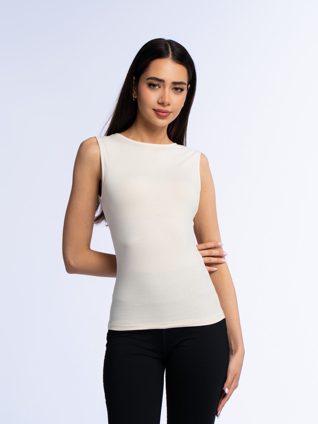 Essential Sleeveless Top - STONE GREY