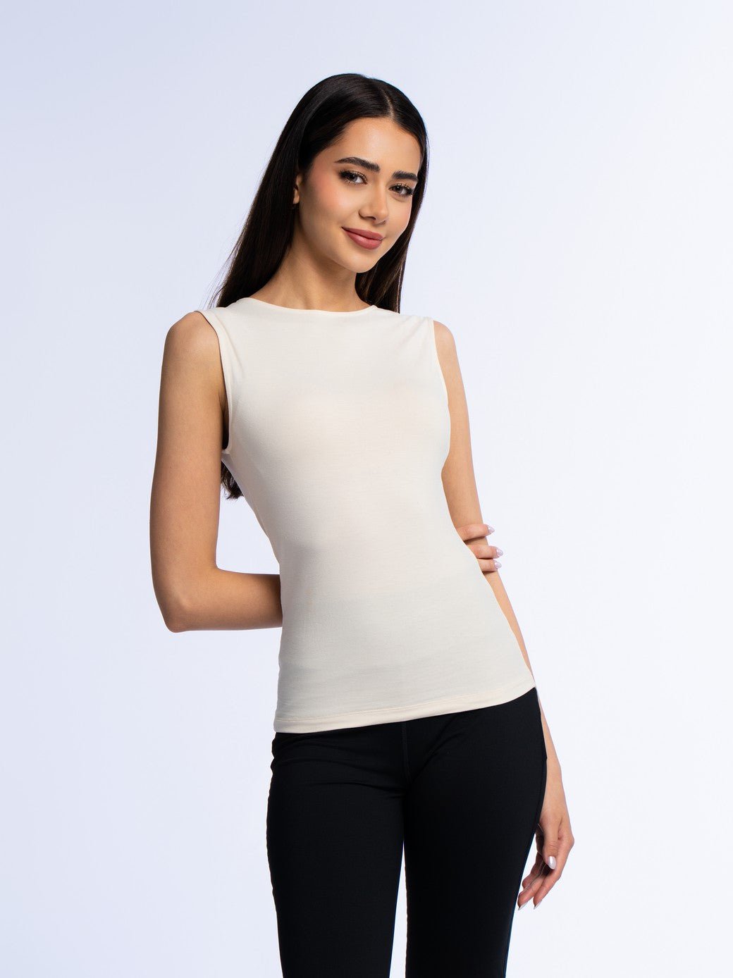 Essential Sleeveless Top - STONE GREY
