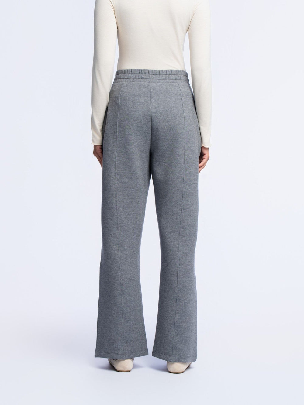 Wide Leg Joggers - GREY MELANGE