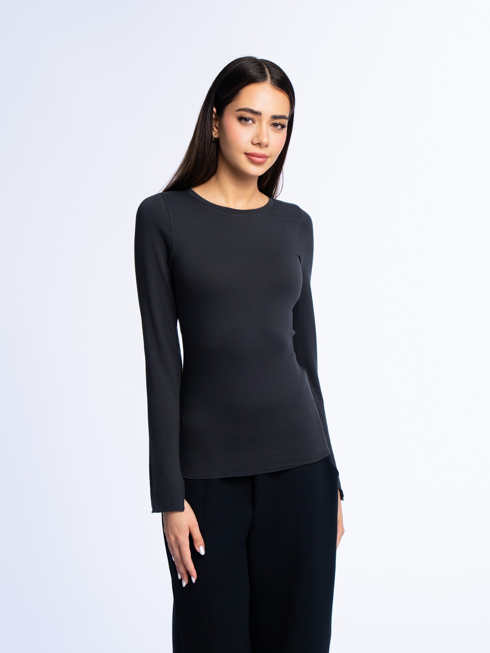 Essential Long Sleeve Top - SEASONAL BLACK