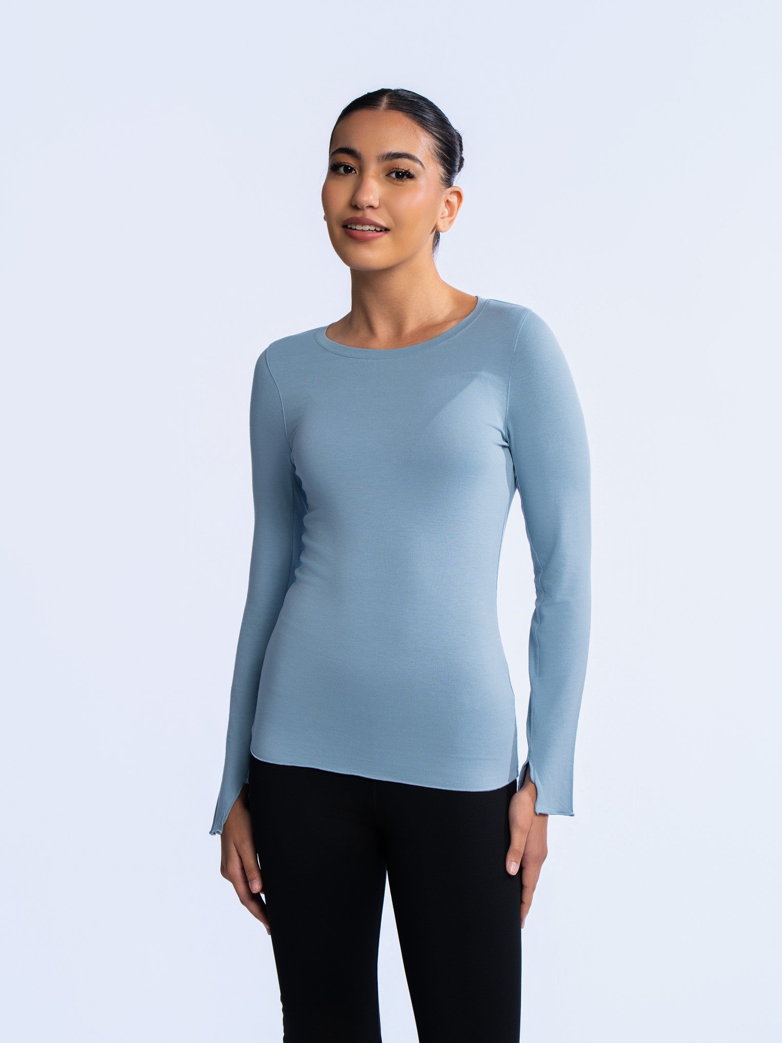 Essential Long Sleeve Top - WASHED BLUE