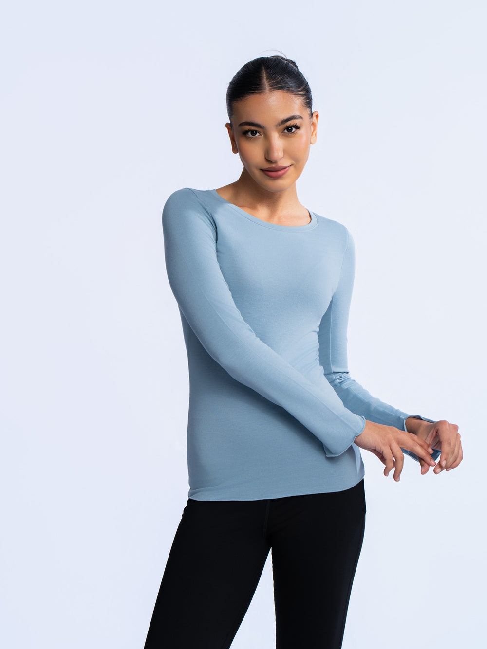 Essential Long Sleeve Top - WASHED BLUE