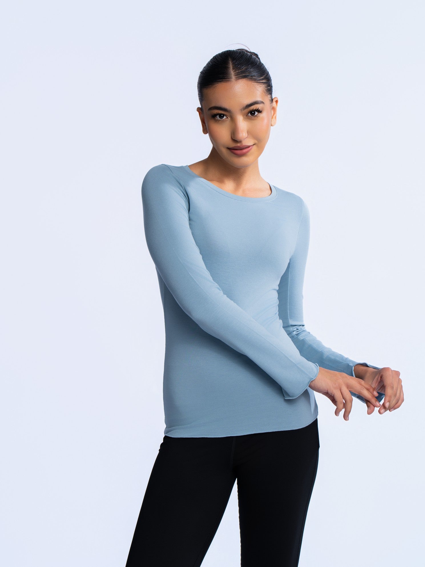 Essential Long Sleeve Top - WASHED BLUE