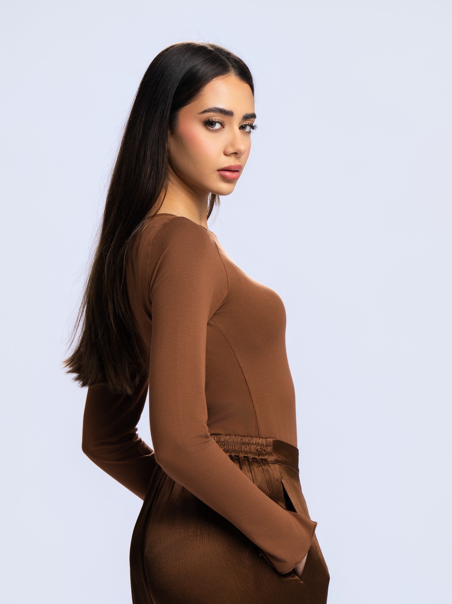 Essential Long Sleeve Top - MOCHA BROWN
